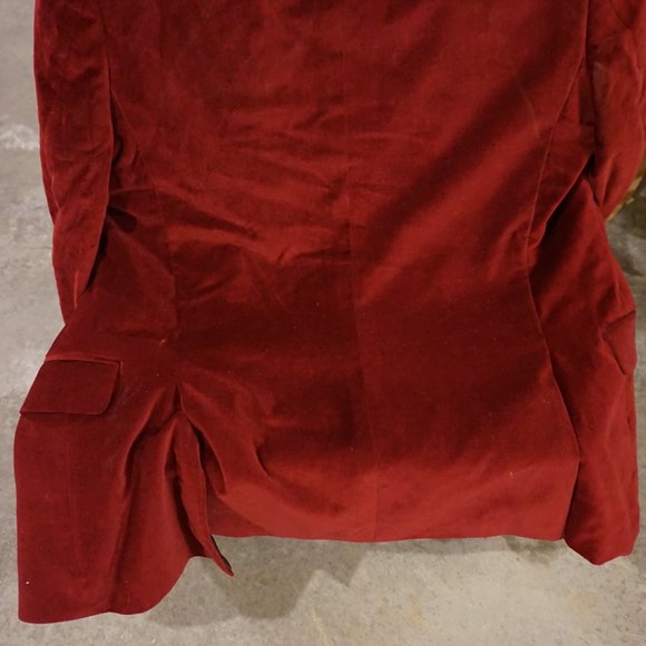Men's Alfani Burgundy Suede Slim Fit Blazer - Picture 6 of 7